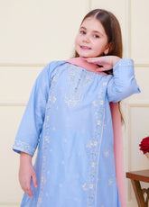 Shanzey Embroidered Cambric Suits Stitched 3 Piece For Girls S25EC SHK-4603